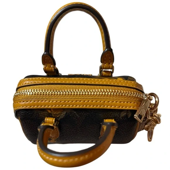 Coach Mini Rowan Bag Charm in Signature Canvas with Floral Print, NWT - Picture 5 of 9